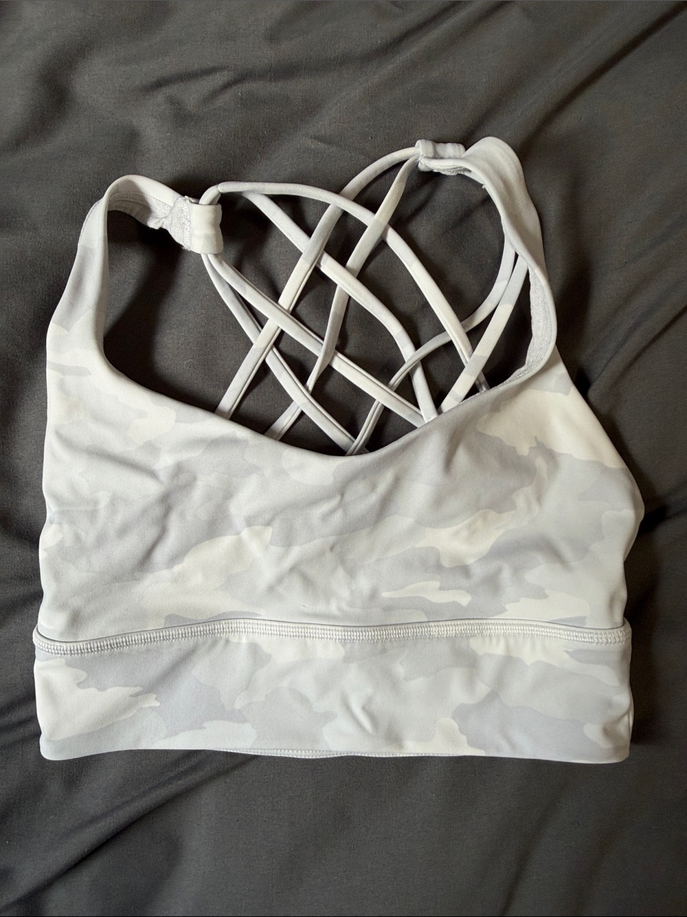 lululemon athletica blue and white longline sports bra